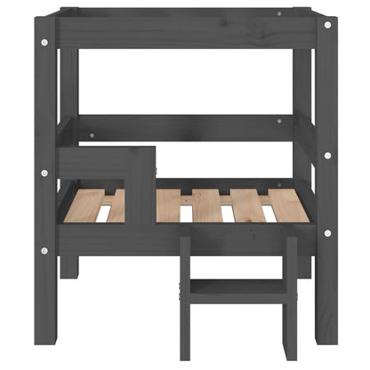 Hondenmand 55,5x53,5x60 cm massief grenenhout grijs 55.5 x 53.5 x 60 cm Grijs