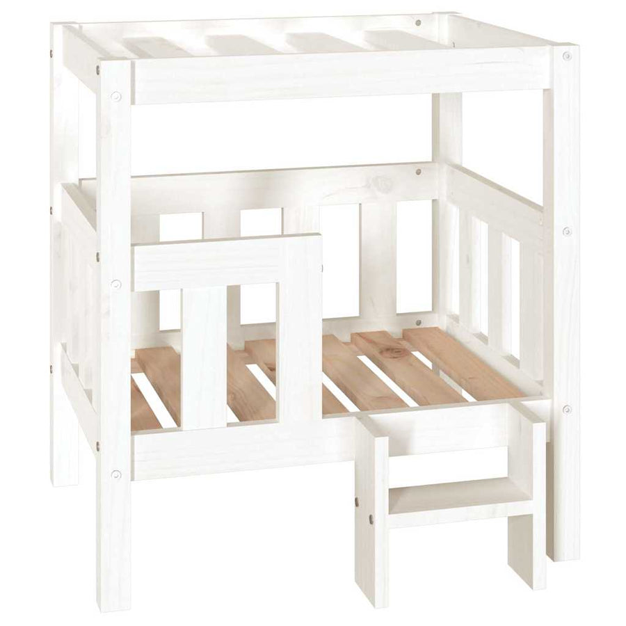 Hondenmand 65,5X50,5X70 Cm Massief Grenenhout 65.5 x 43 x 70 cm Wit