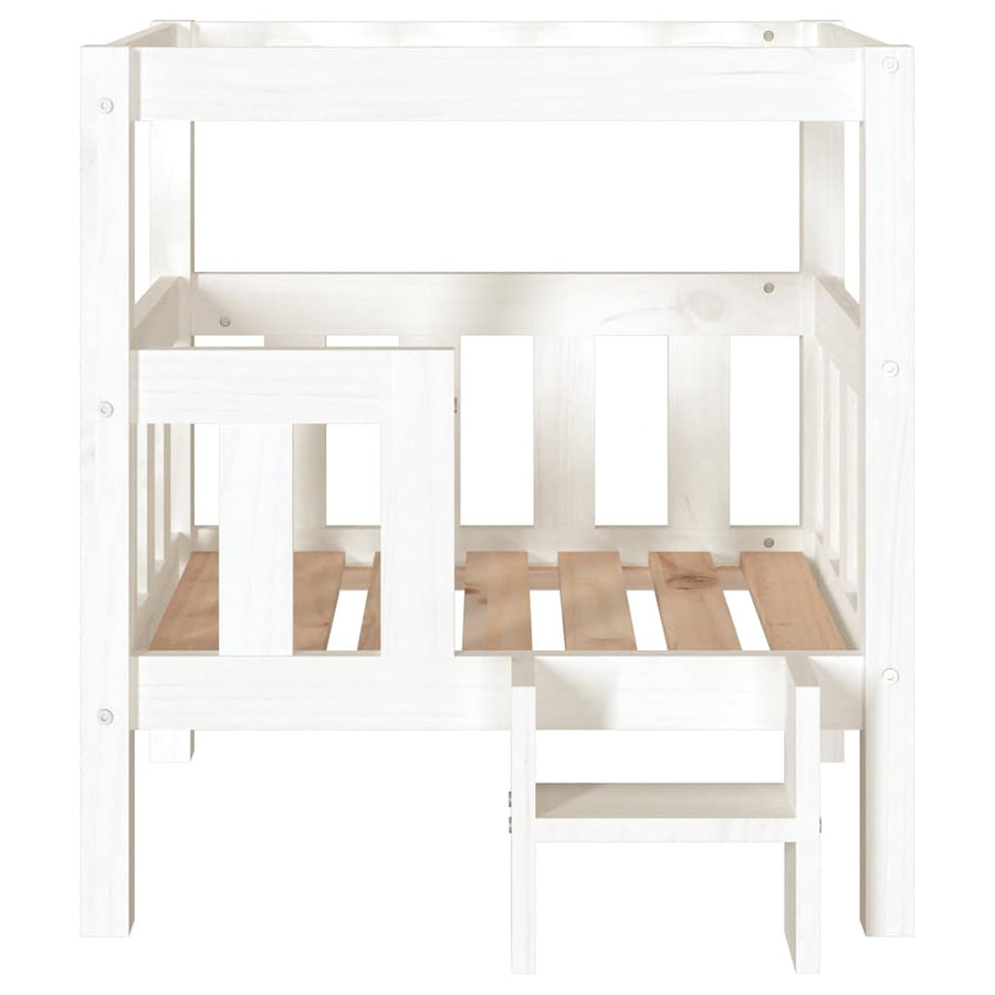 Hondenmand 65,5X50,5X70 Cm Massief Grenenhout 65.5 x 43 x 70 cm Wit