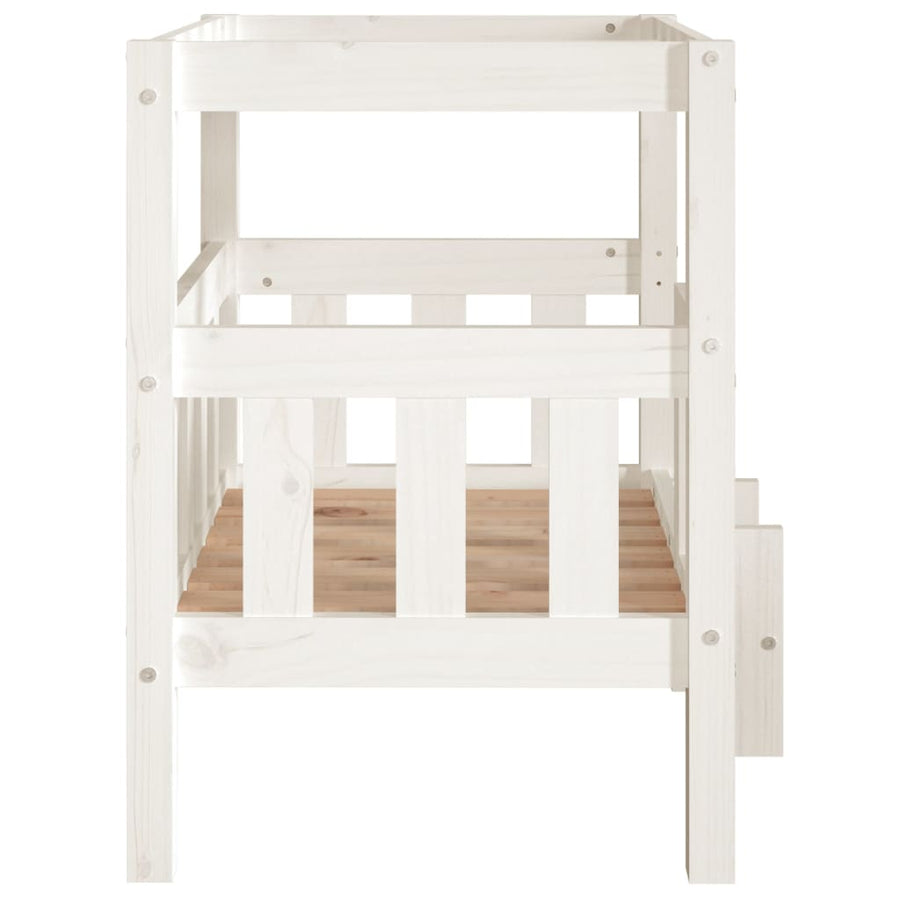 Hondenmand 65,5X50,5X70 Cm Massief Grenenhout 65.5 x 43 x 70 cm Wit