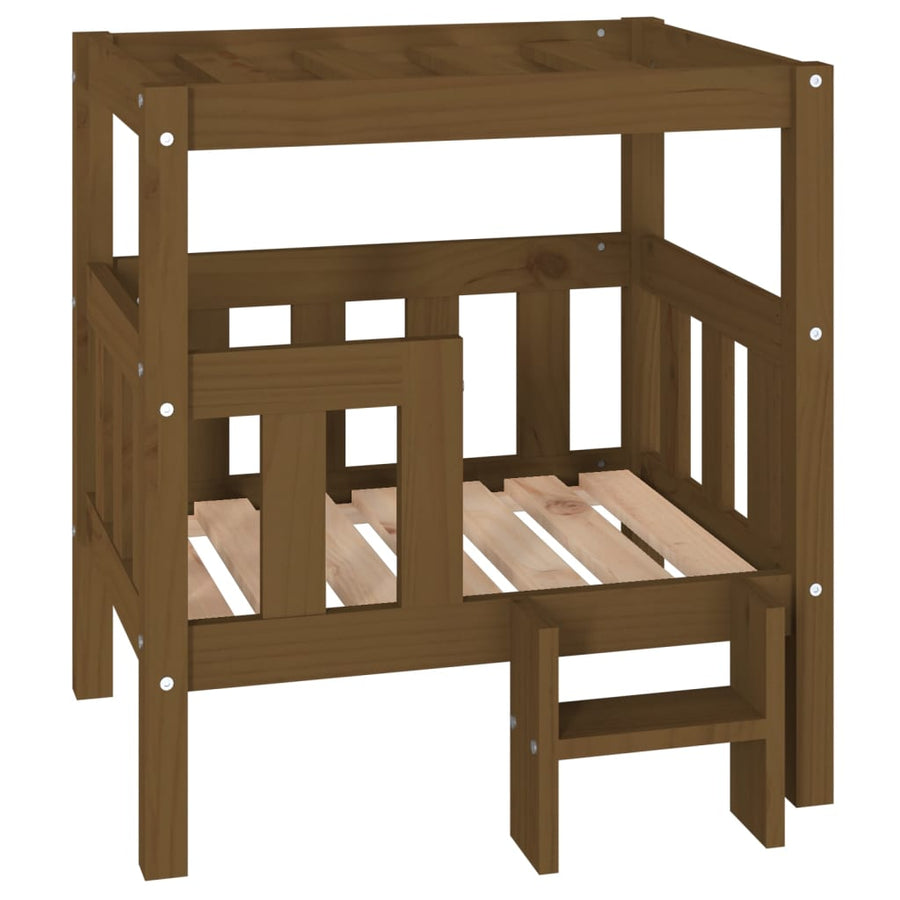 Hondenmand 65,5x43x70 cm massief grenenhout honingbruin 65.5 x 43 x 70 cm Honingbruin