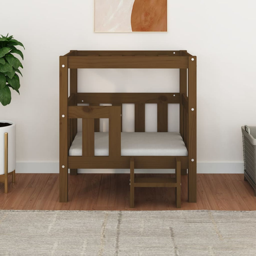 Hondenmand 65,5x43x70 cm massief grenenhout honingbruin 65.5 x 43 x 70 cm Honingbruin
