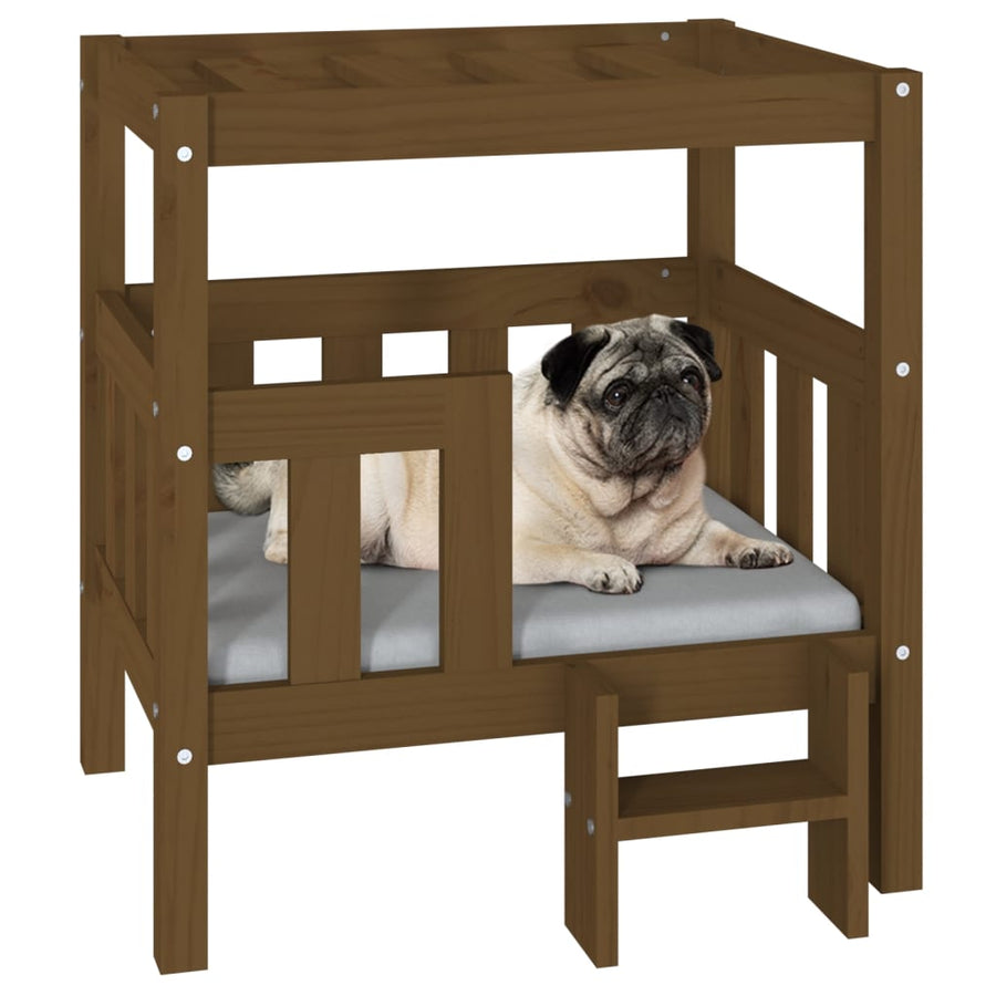 Hondenmand 65,5x43x70 cm massief grenenhout honingbruin 65.5 x 43 x 70 cm Honingbruin