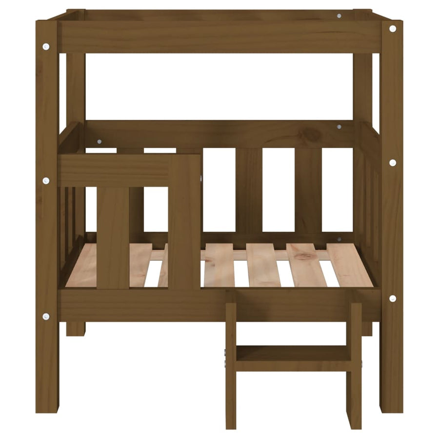 Hondenmand 65,5x43x70 cm massief grenenhout honingbruin 65.5 x 43 x 70 cm Honingbruin