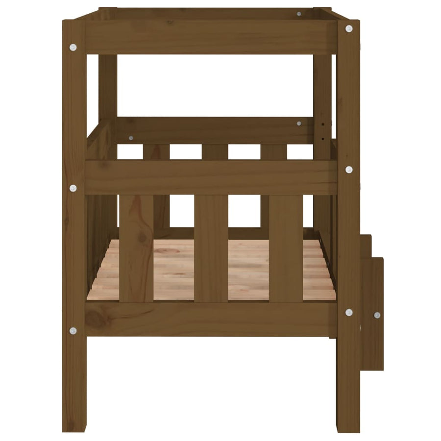 Hondenmand 65,5x43x70 cm massief grenenhout honingbruin 65.5 x 43 x 70 cm Honingbruin