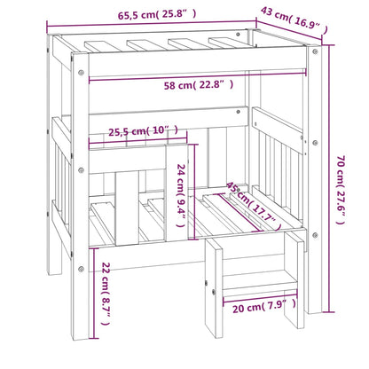 Hondenmand 65,5x43x70 cm massief grenenhout honingbruin 65.5 x 43 x 70 cm Honingbruin