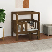 Hondenmand massief grenenhout 65,5x43x70 cm honingbruin