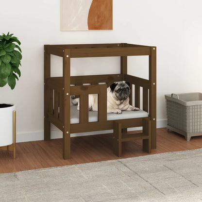 Hondenmand 65,5x43x70 cm massief grenenhout honingbruin 65.5 x 43 x 70 cm Honingbruin