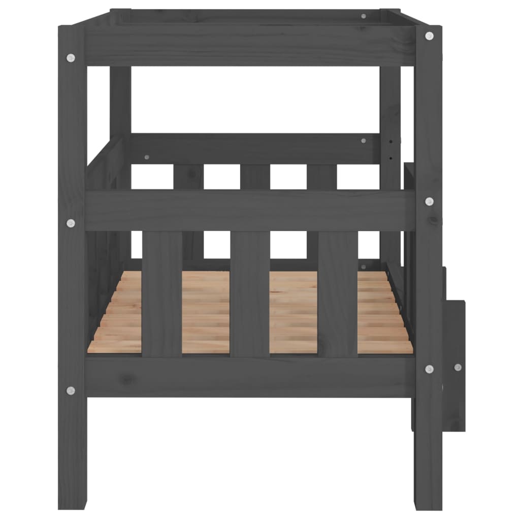 Hondenmand 75,5x63,5x70 cm massief grenenhout grijs 75.5 x 63.5 x 70 cm Grijs