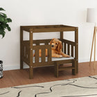 Hondenmand massief grenenhout honingbruin 75,5x63,5x70 cm