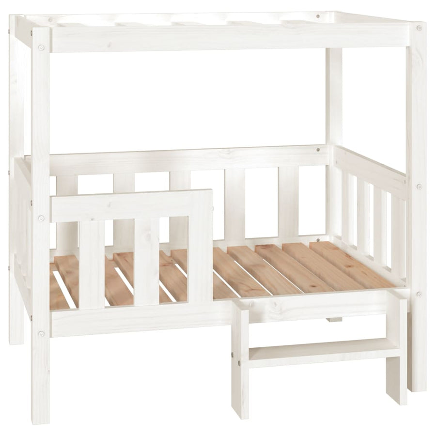 Hondenmand 95,5x73,5x90 cm massief grenenhout wit 95.5 x 73.5 x 90 cm Wit