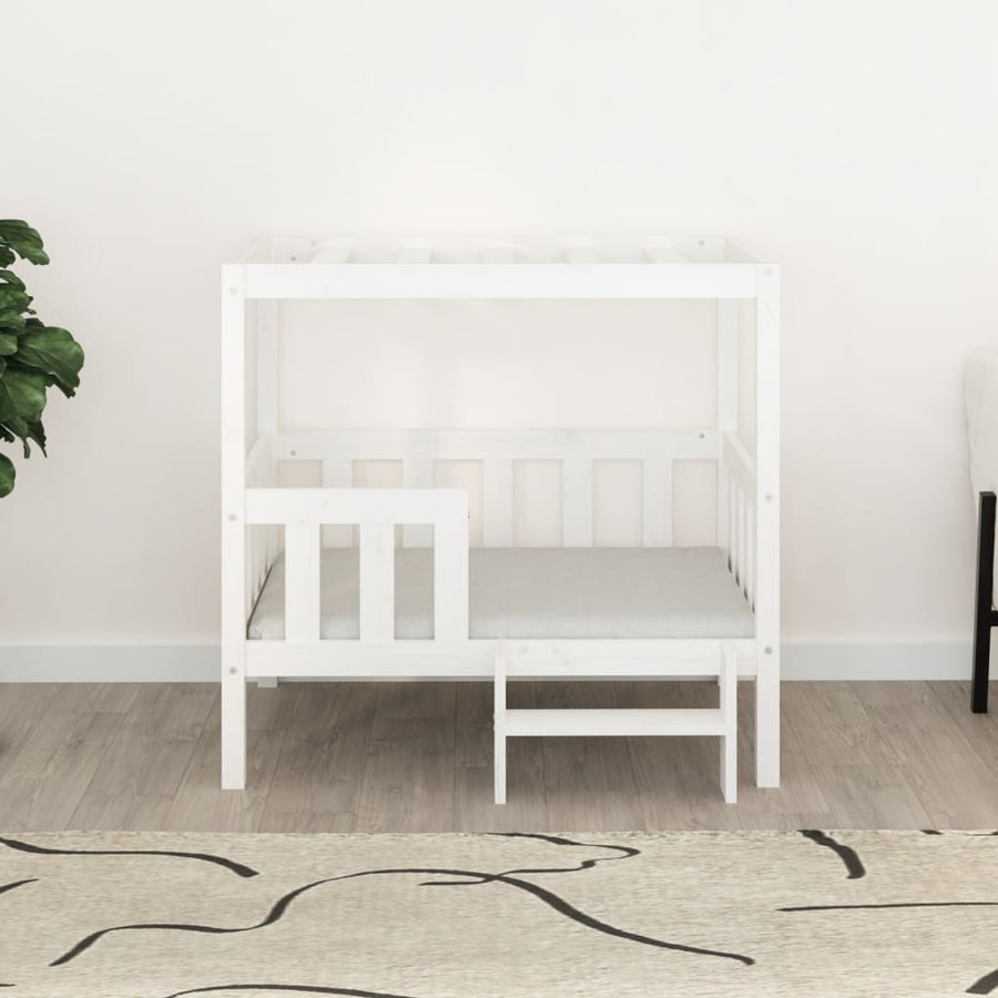 Hondenmand 95,5x73,5x90 cm massief grenenhout wit 95.5 x 73.5 x 90 cm Wit
