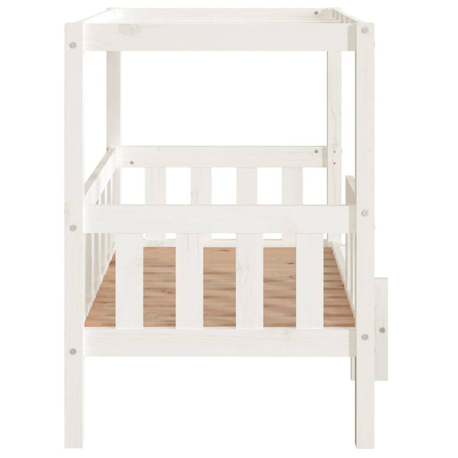 Hondenmand 95,5x73,5x90 cm massief grenenhout wit 95.5 x 73.5 x 90 cm Wit