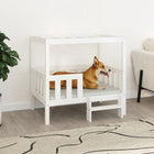 Hondenmand massief grenenhout 95,5x73,5x90 cm wit