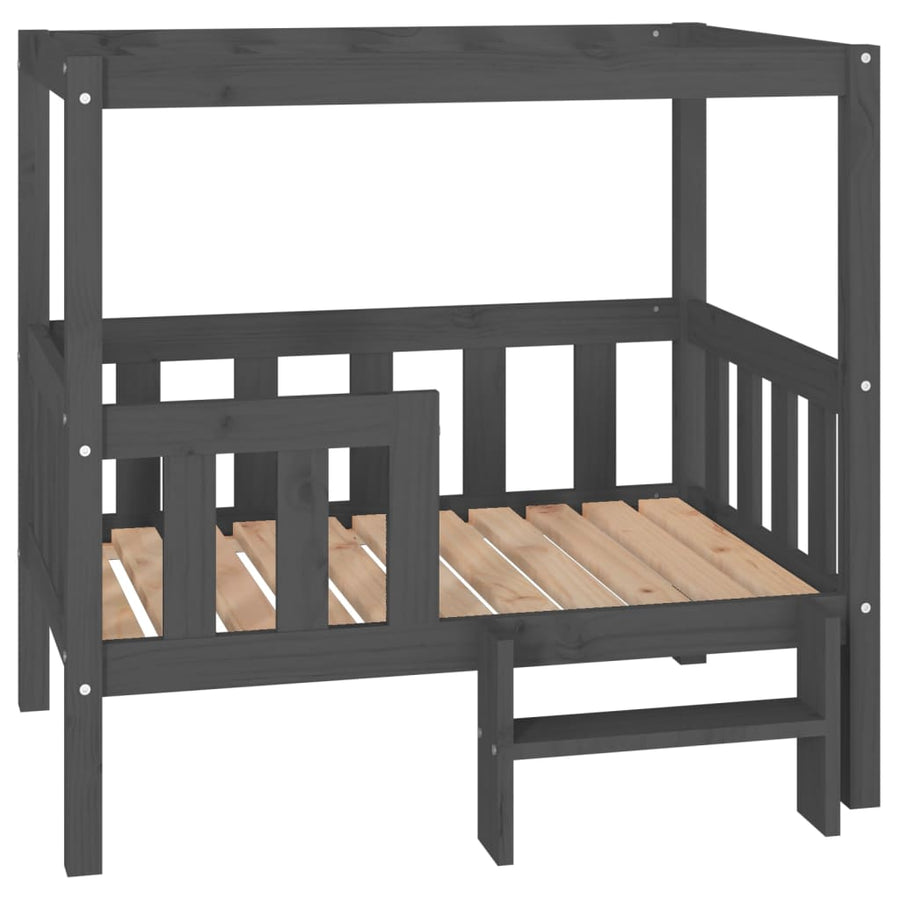Hondenmand 95,5x73,5x90 cm massief grenenhout grijs 95.5 x 73.5 x 90 cm Grijs