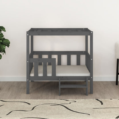 Hondenmand 95,5x73,5x90 cm massief grenenhout grijs 95.5 x 73.5 x 90 cm Grijs