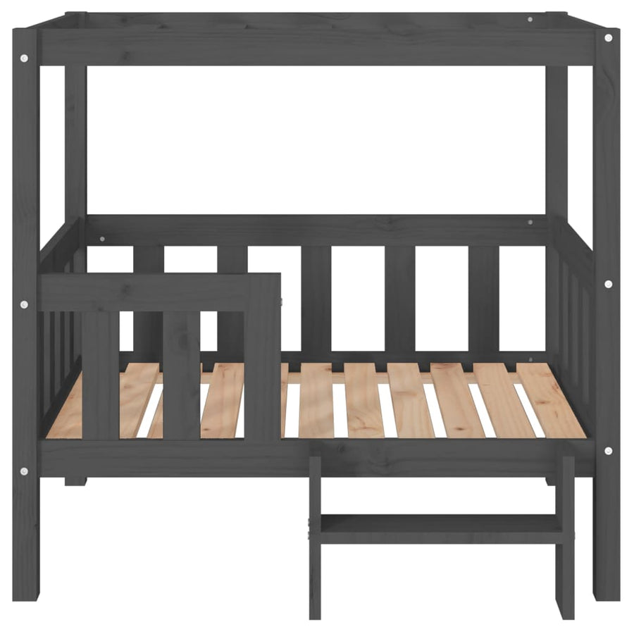 Hondenmand 95,5x73,5x90 cm massief grenenhout grijs 95.5 x 73.5 x 90 cm Grijs