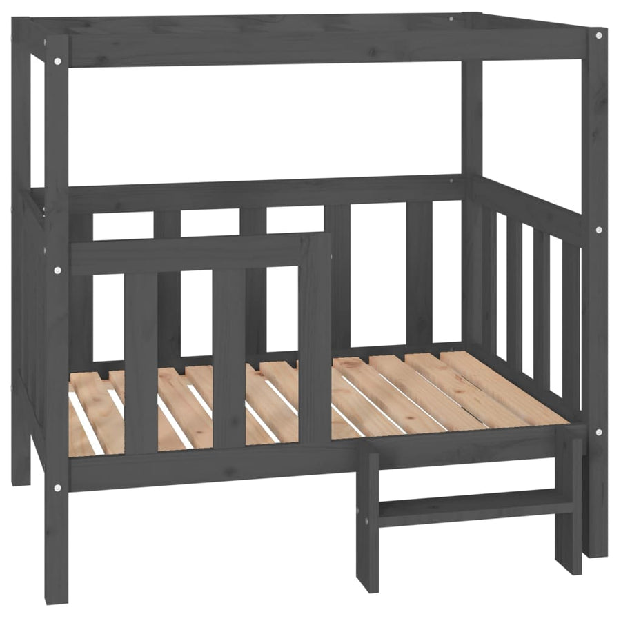 Hondenmand 105,5 X 83,5 X 100 Cm Massief Grenenhout 105.5 x 83.5 x 100 cm Grijs