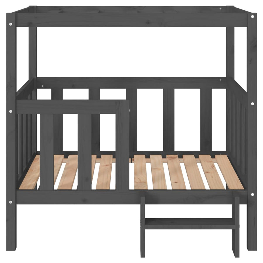 Hondenmand 105,5 X 83,5 X 100 Cm Massief Grenenhout 105.5 x 83.5 x 100 cm Grijs