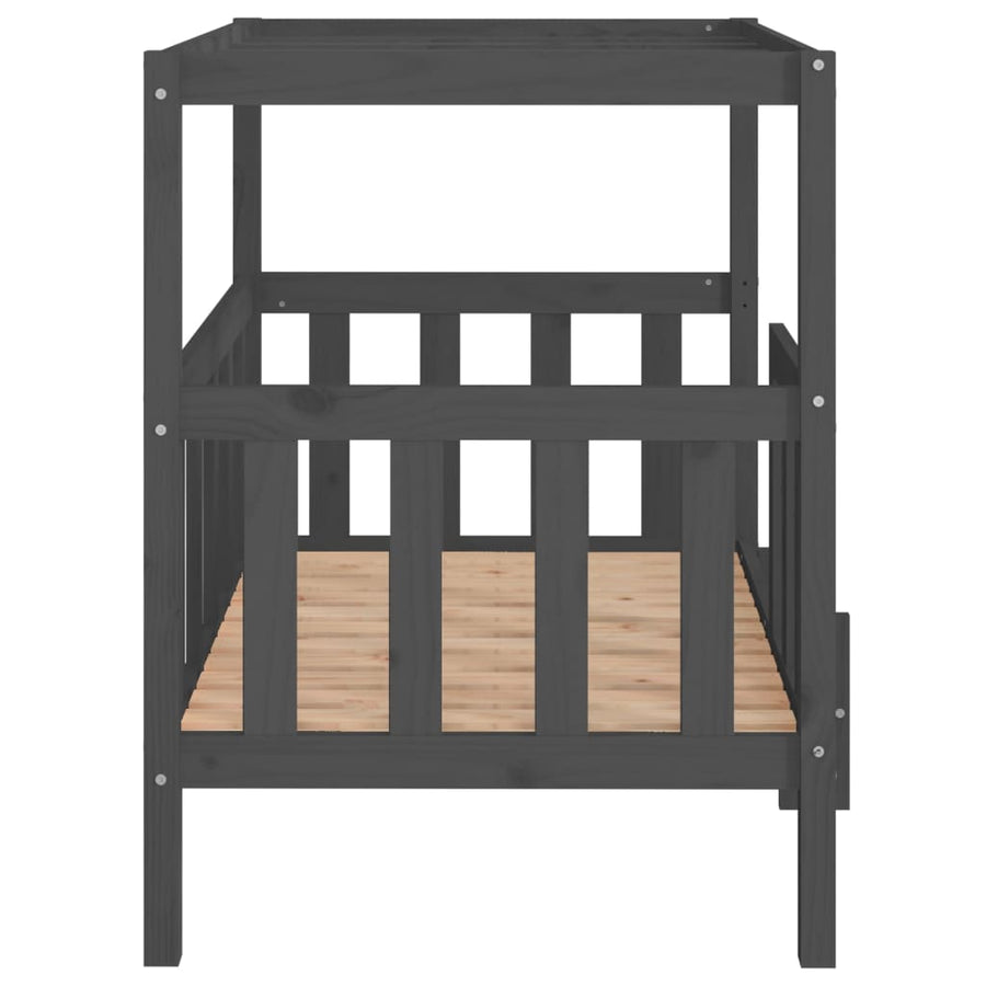 Hondenmand 105,5 X 83,5 X 100 Cm Massief Grenenhout 105.5 x 83.5 x 100 cm Grijs