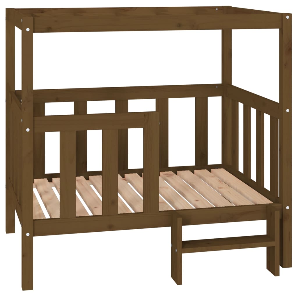 Hondenmand 105,5 x 83,5 x 100 cm massief grenenhout honingbruin 105.5 x 83.5 x 100 cm Honingbruin