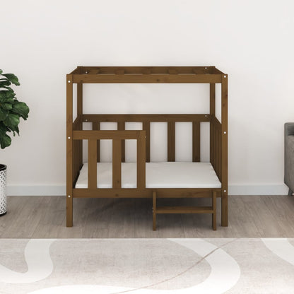 Hondenmand 105,5 x 83,5 x 100 cm massief grenenhout honingbruin 105.5 x 83.5 x 100 cm Honingbruin