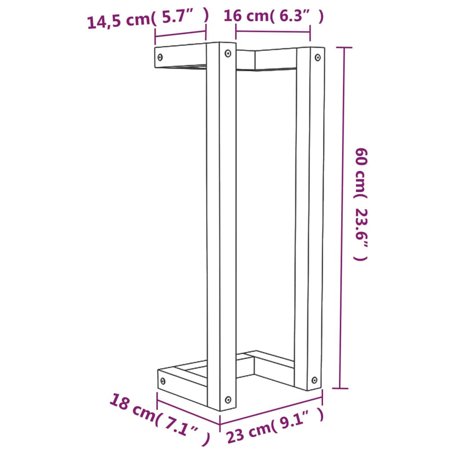 Handdoekenrek 23X18X60 Cm Massief Grenenhout 23 x 18 x 60 cm Naturel