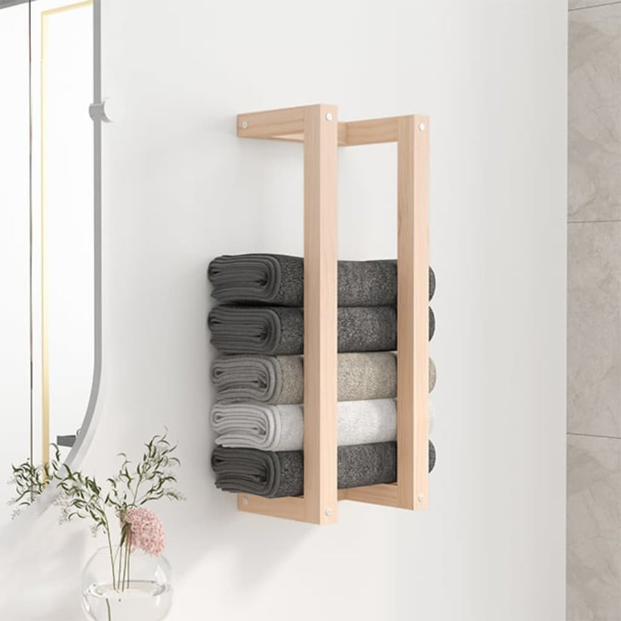 Handdoekenrek 23X18X60 Cm Massief Grenenhout 23 x 18 x 60 cm Naturel