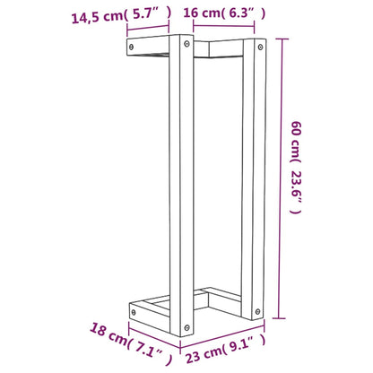 Handdoekenrek 23X18X60 Cm Massief Grenenhout Wit 23 x 18 x 60 cm