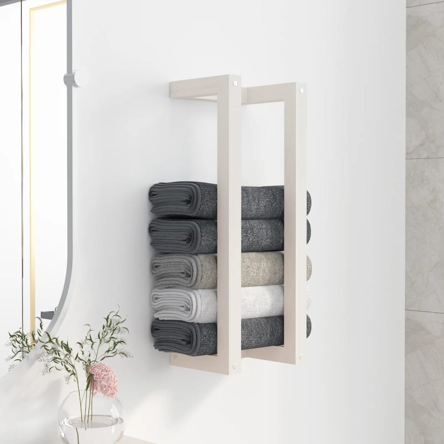 Handdoekenrek 23X18X60 Cm Massief Grenenhout Wit 23 x 18 x 60 cm