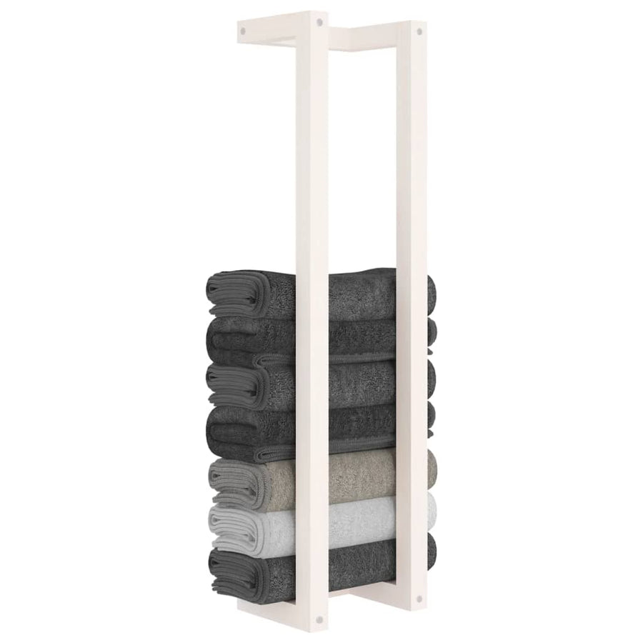 Handdoekenrek 23X18X90 Cm Massief Grenenhout Wit 23 x 18 x 90 cm