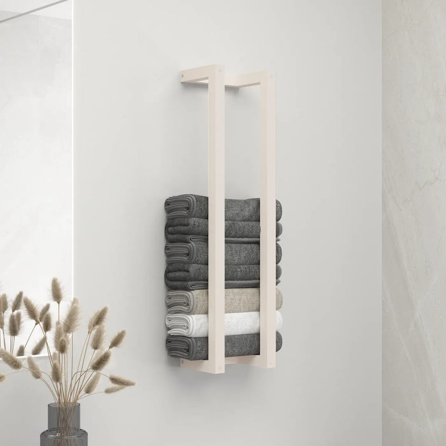 Handdoekenrek 23X18X90 Cm Massief Grenenhout Wit 23 x 18 x 90 cm