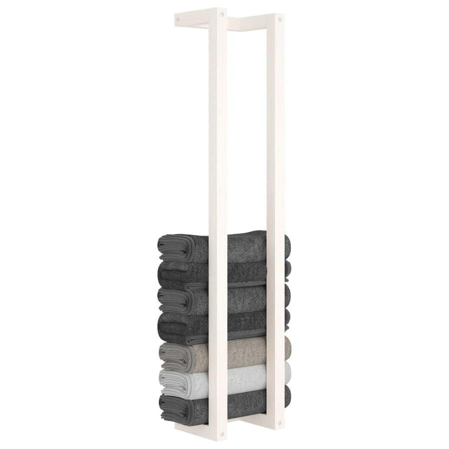 Handdoekenrek 23x18x110 cm massief grenenhout wit 23 x 18 x 110 cm Wit