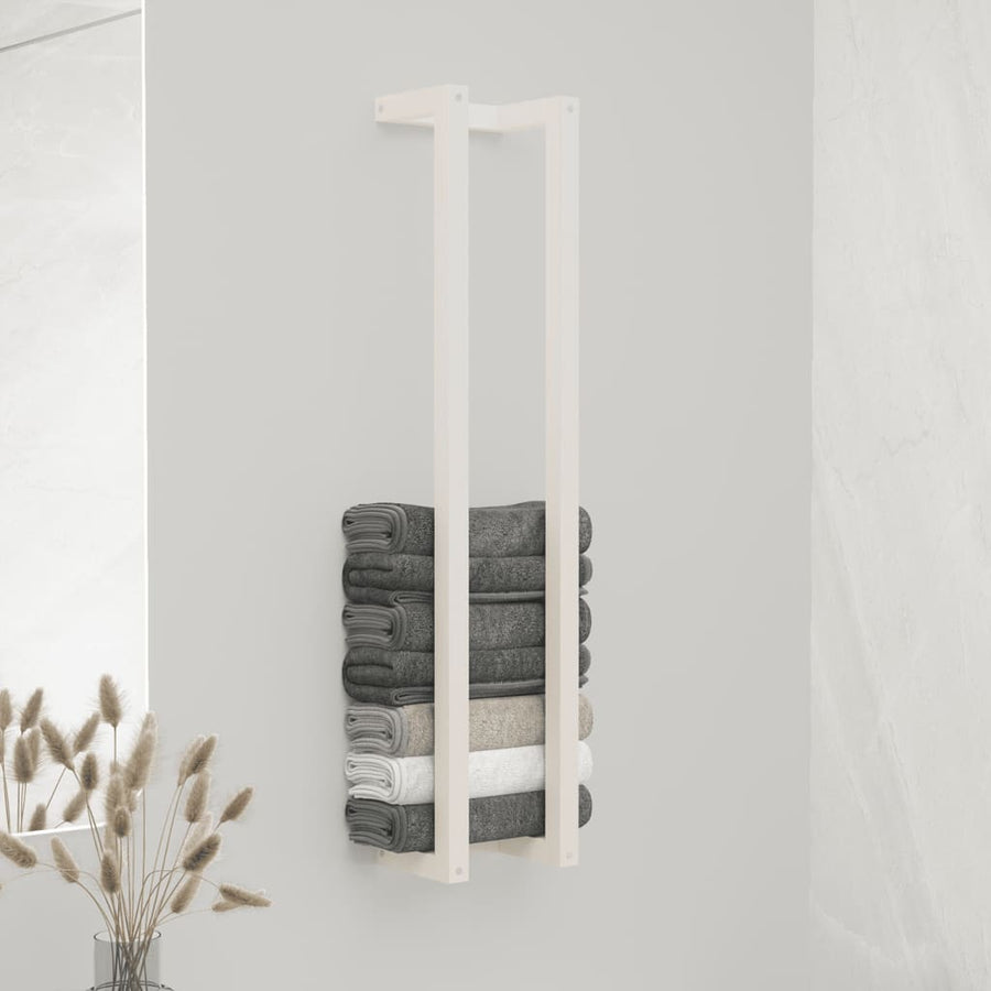 Handdoekenrek 23x18x110 cm massief grenenhout wit 23 x 18 x 110 cm Wit