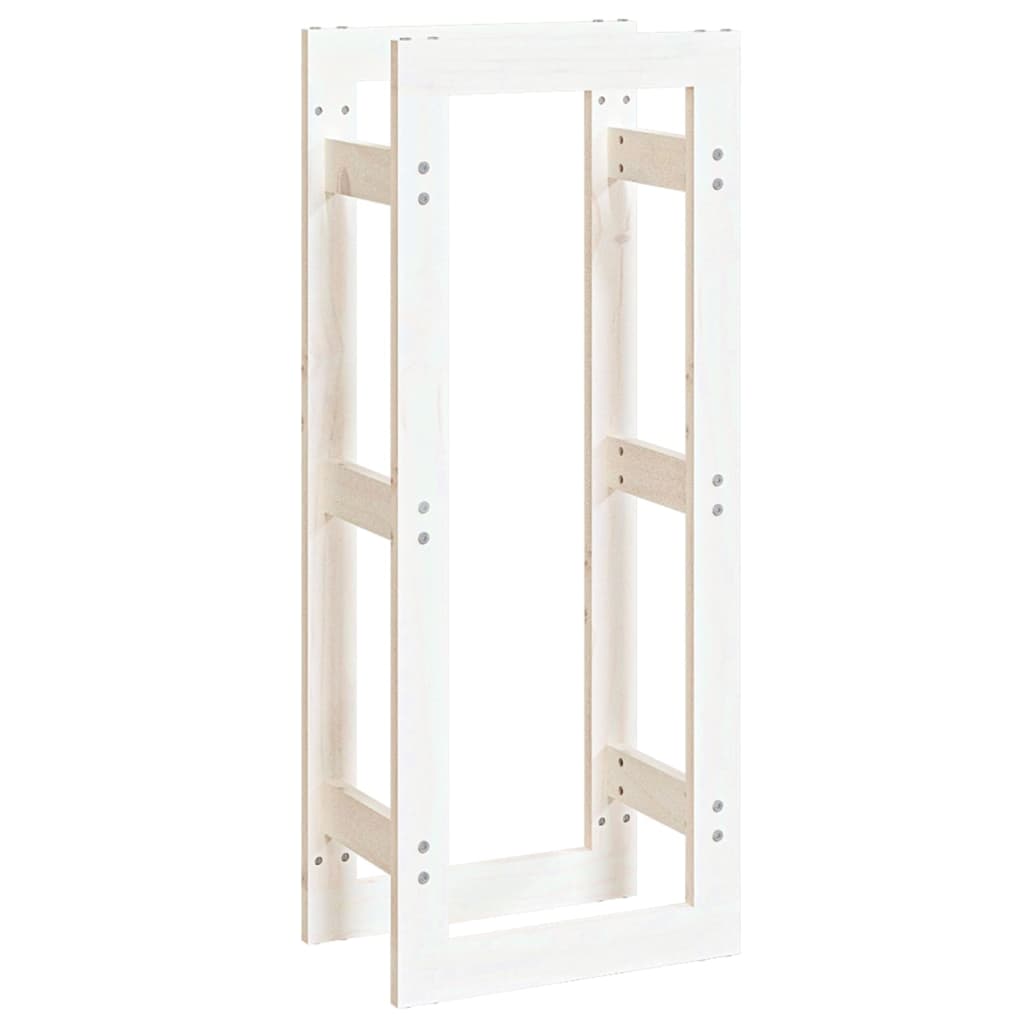  Haardhoutrek 41x25x100 cm massief grenenhout wit