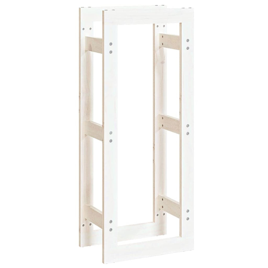  Haardhoutrek 41x25x100 cm massief grenenhout wit