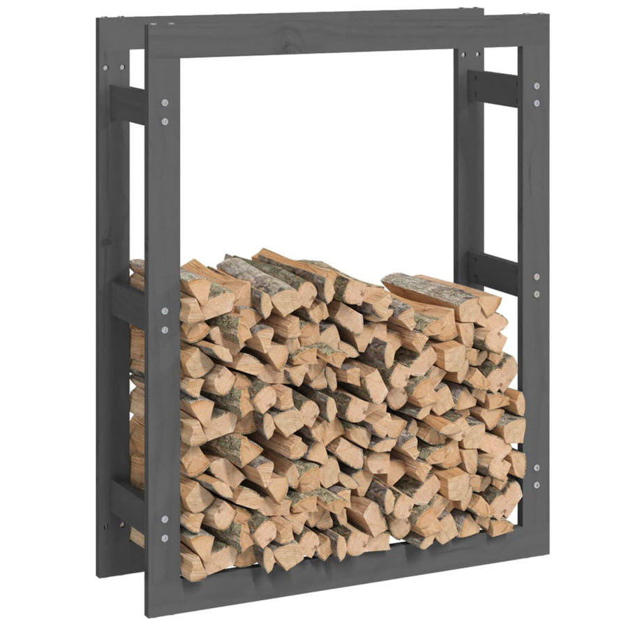 Haardhoutrek Massief Grenenhout 80 x 25 x 100 cm Grijs