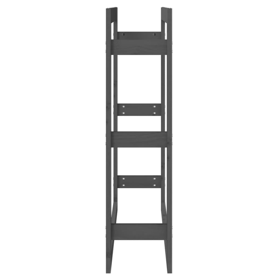 Haardhoutrek Massief Grenenhout 80 x 25 x 100 cm Grijs