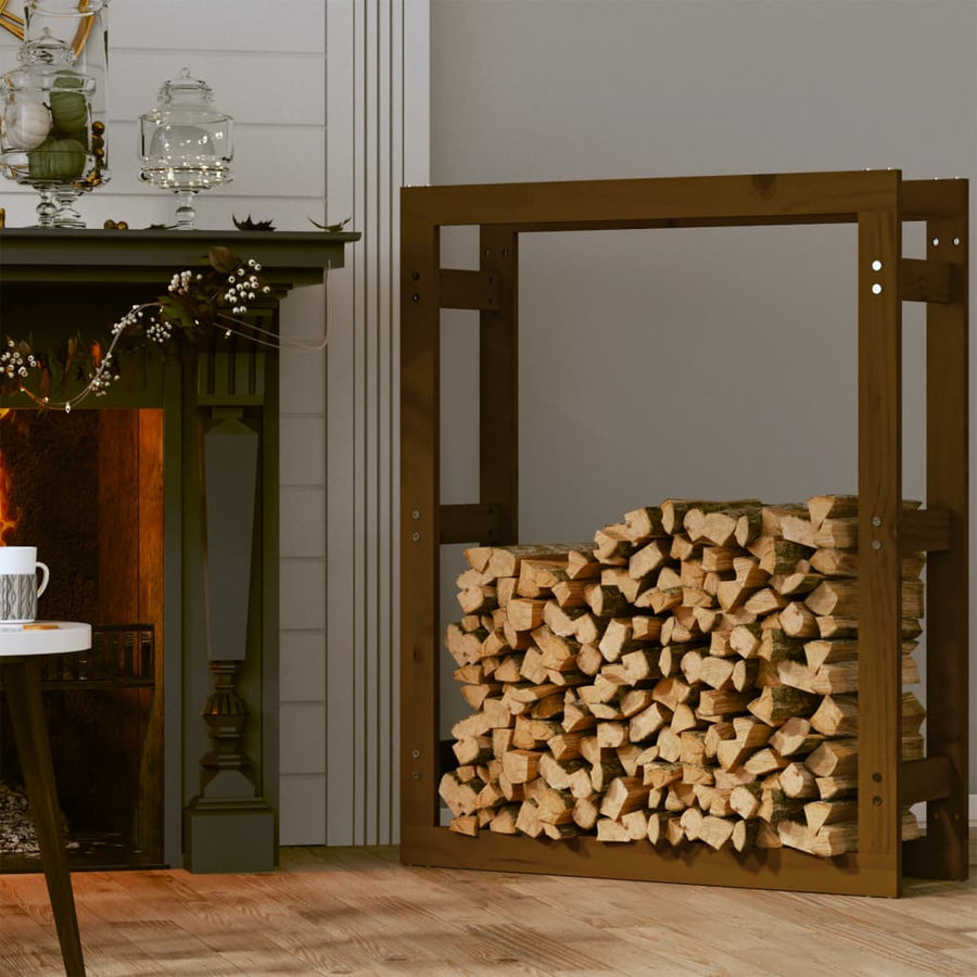 Haardhoutrek Massief Grenenhout 80 x 25 x 100 cm Honingbruin