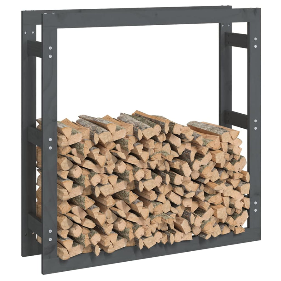 Haardhoutrek Massief Grenenhout 100 x 25 x 100 cm Grijs