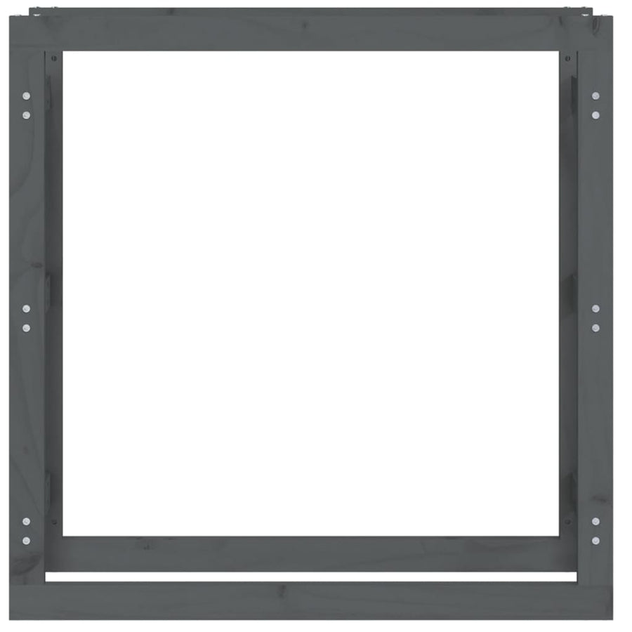 Haardhoutrek Massief Grenenhout 100 x 25 x 100 cm Grijs