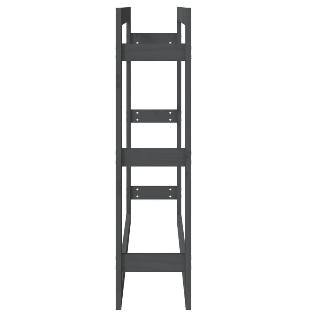 Haardhoutrek Massief Grenenhout 100 x 25 x 100 cm Grijs