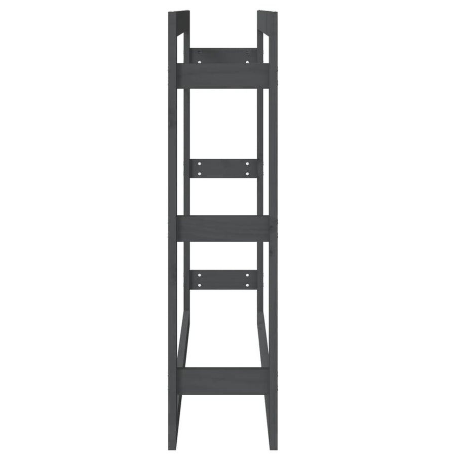 Haardhoutrek Massief Grenenhout 100 x 25 x 100 cm Grijs