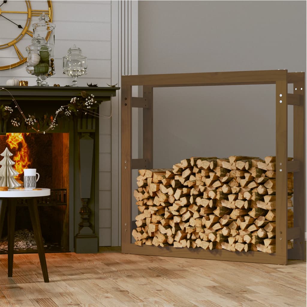 Haardhoutrek Massief Grenenhout 100 x 25 x 100 cm Honingbruin