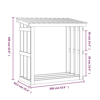 Haardhoutrek 108X64,5X109 Cm Massief Grenenhout 108 x 64.5 x 109 cm Naturel