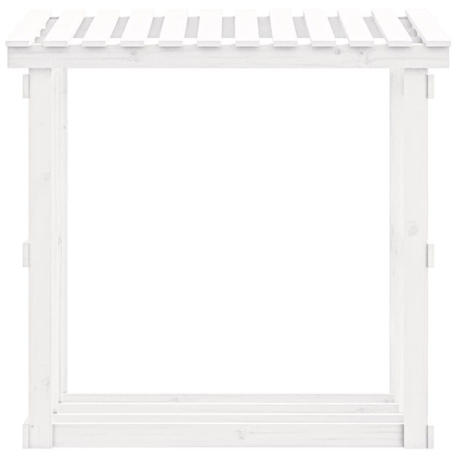 Haardhoutrek 108x64,5x109 cm massief grenenhout wit