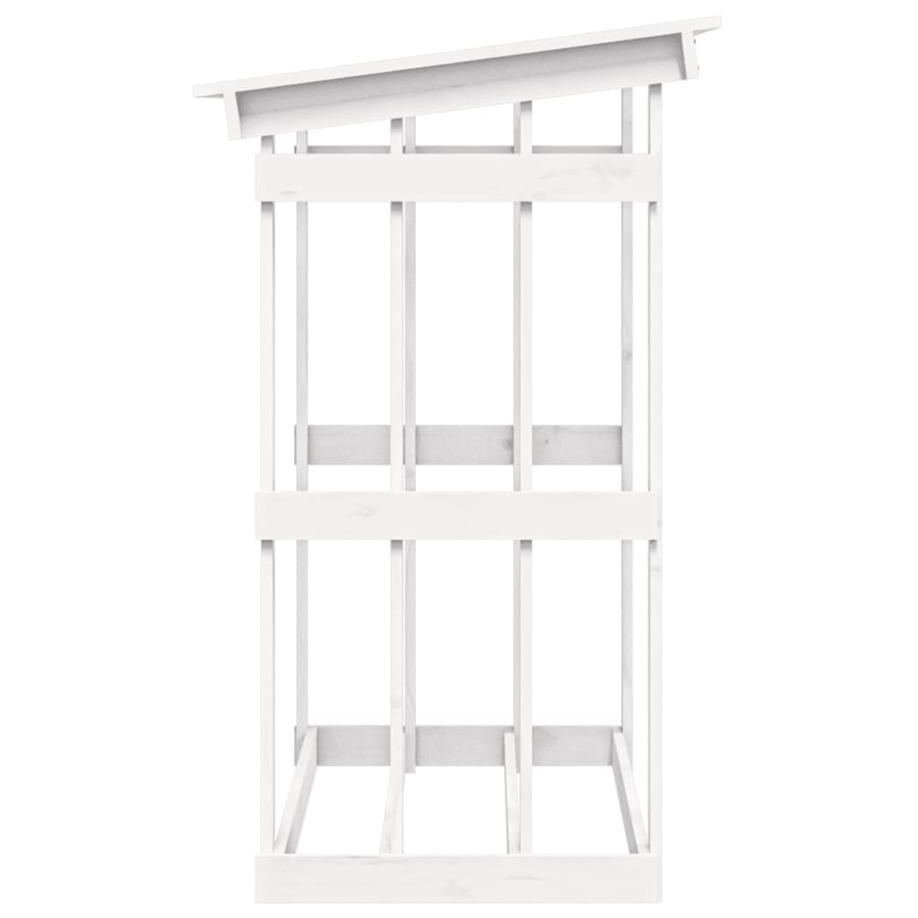 Haardhoutrek 108x64,5x109 cm massief grenenhout wit