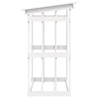 Haardhoutrek 108x64,5x109 cm massief grenenhout wit