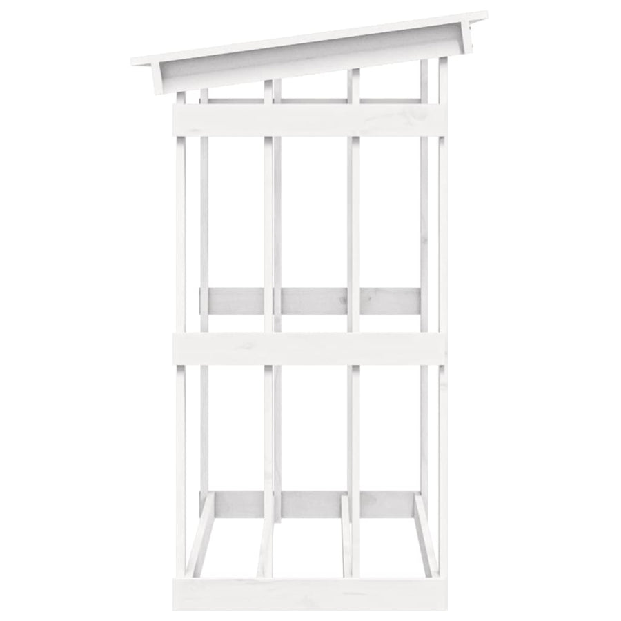 Haardhoutrek 108x64,5x109 cm massief grenenhout wit