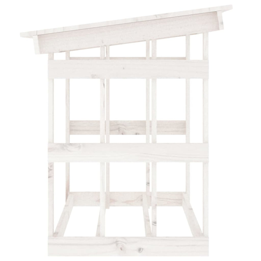 Haardhoutrek 108X64,5X77 Cm Massief Grenenhout 108 x 64.5 x 77 cm Wit